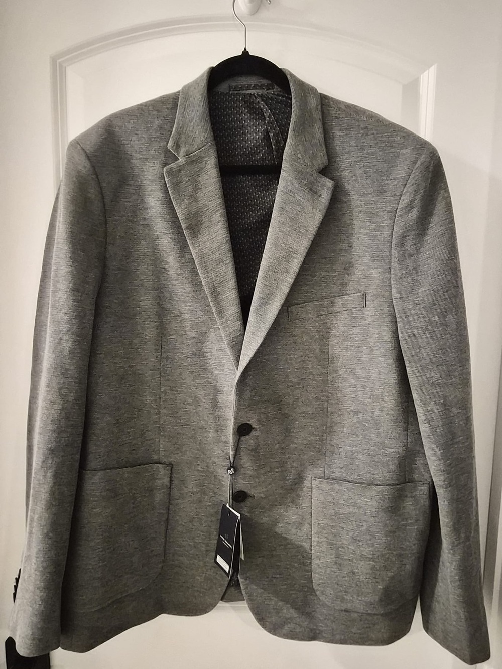 🏷️New Victor Emmanuel Men’s Grey Knit Sport Jacket - Size 48R